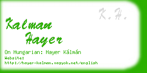 kalman hayer business card